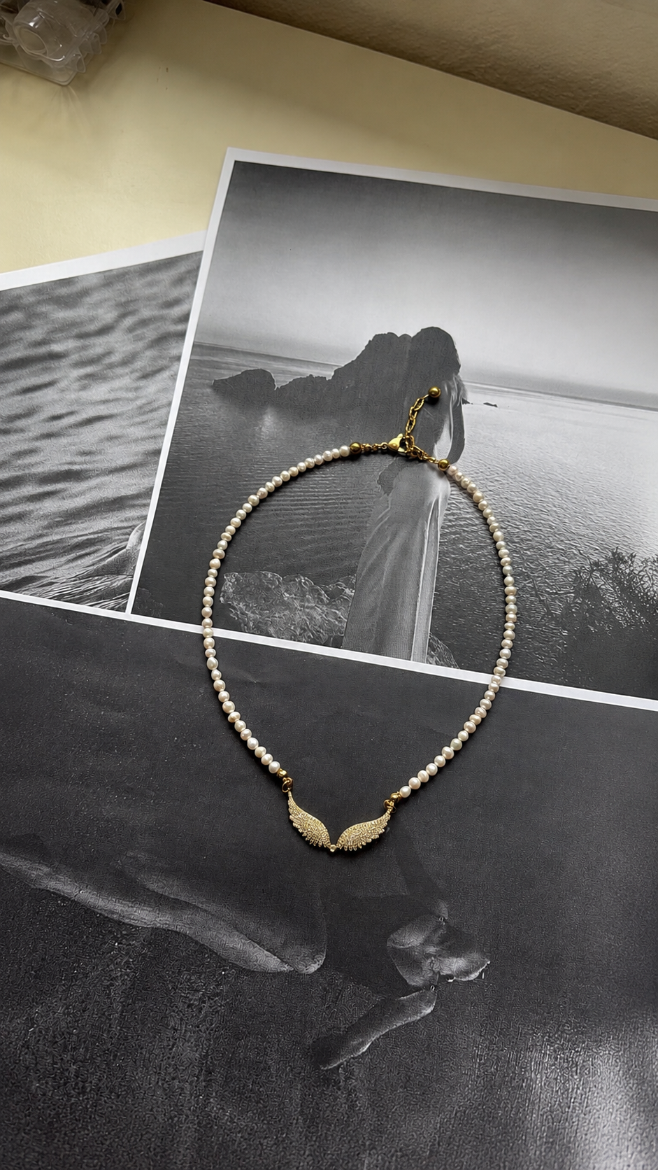 Heavenly Pearl Ατσάλινο Κολιέ χειροποίητο με αληθινά μαργαριτάρια / designed by kika