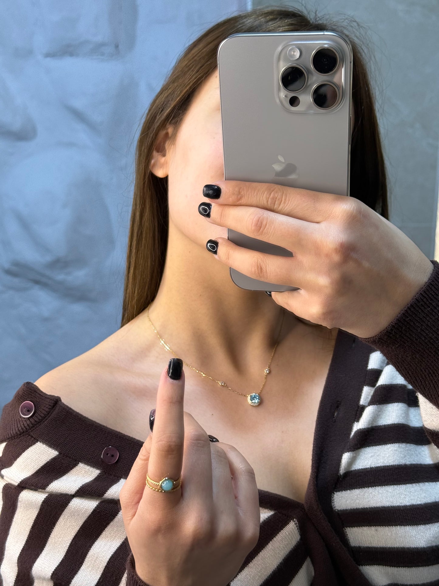 Ασήμι 925✨ Κολιέ με μπλε πέτρα