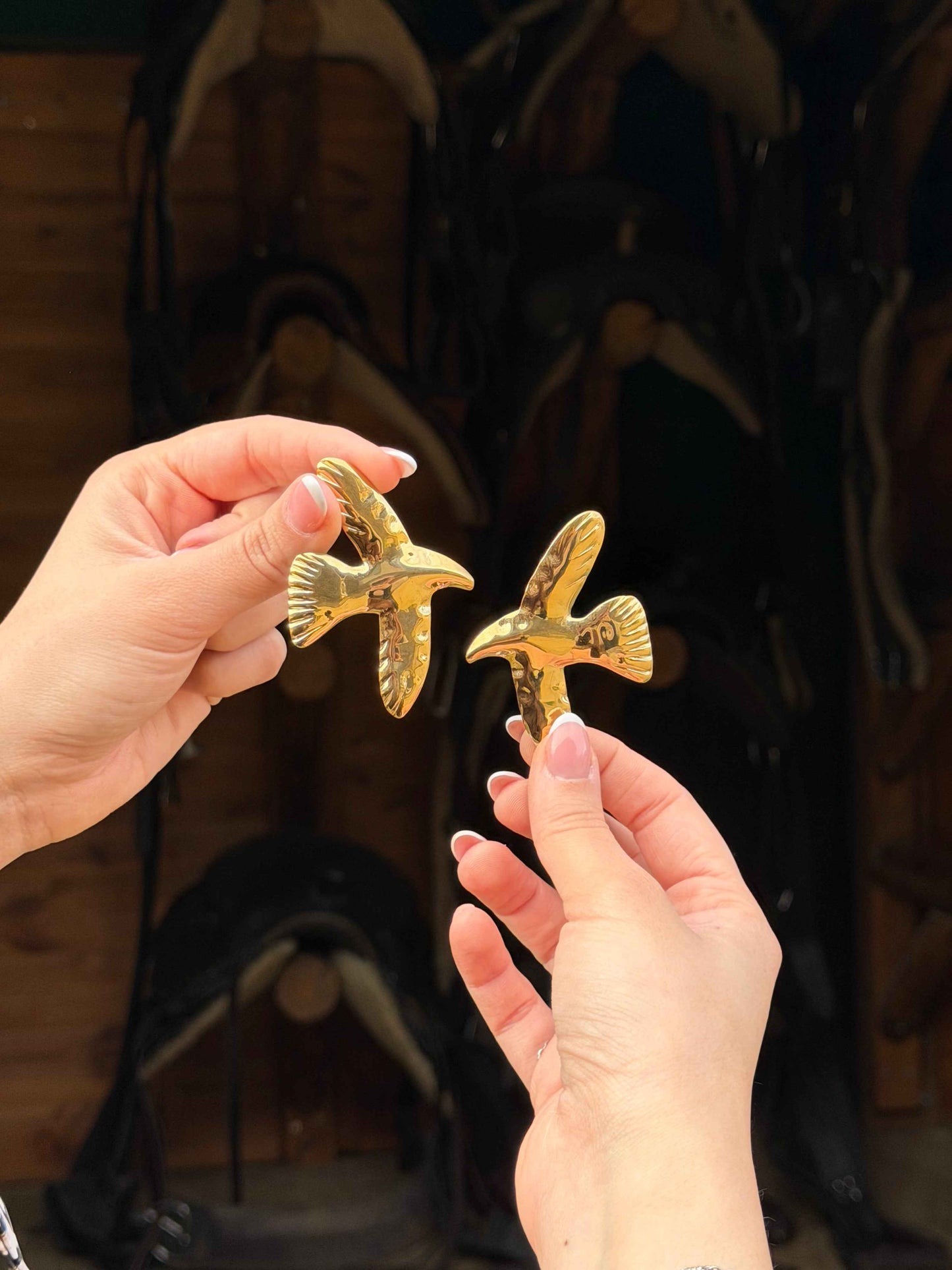 Golden Bird Ατσάλινα Σκουλαρίκια