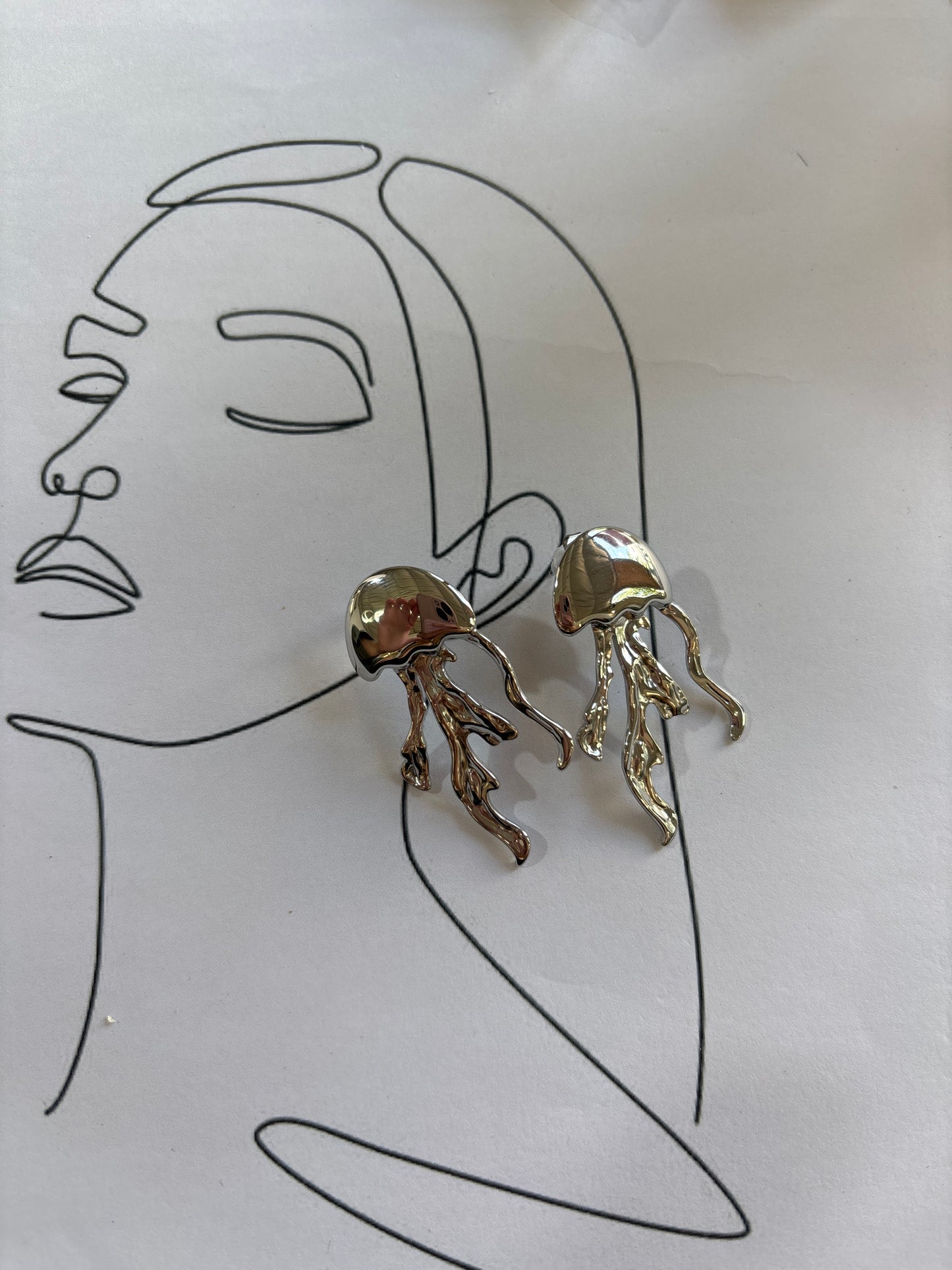 Σκουλαρίκια Μέδουσα "Τήλος" – Ατσάλινα, Ασημί | Pnoe Studio υπό