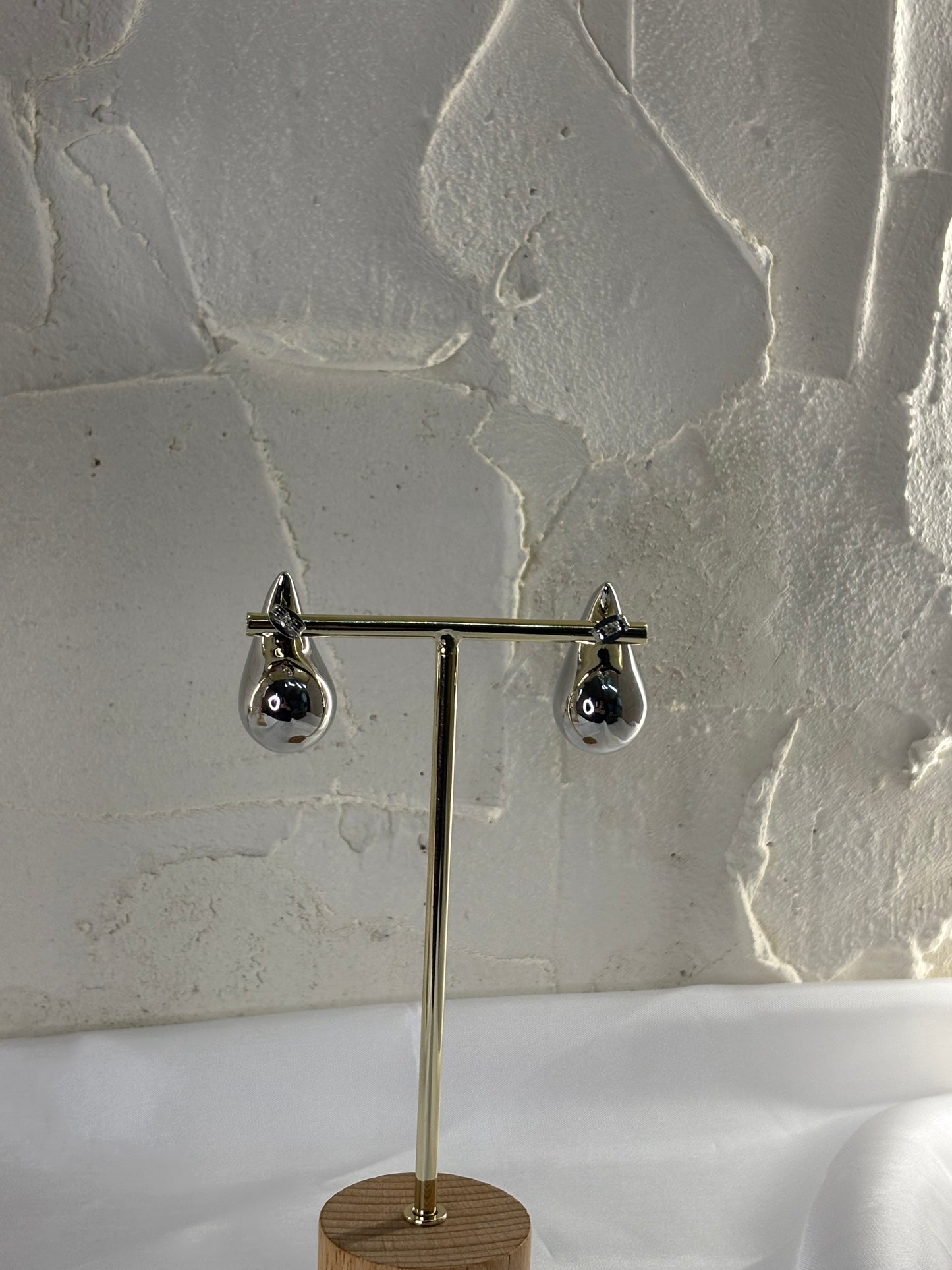 Σκουλαρίκι ατσάλινο ασημένιο δάκρυ