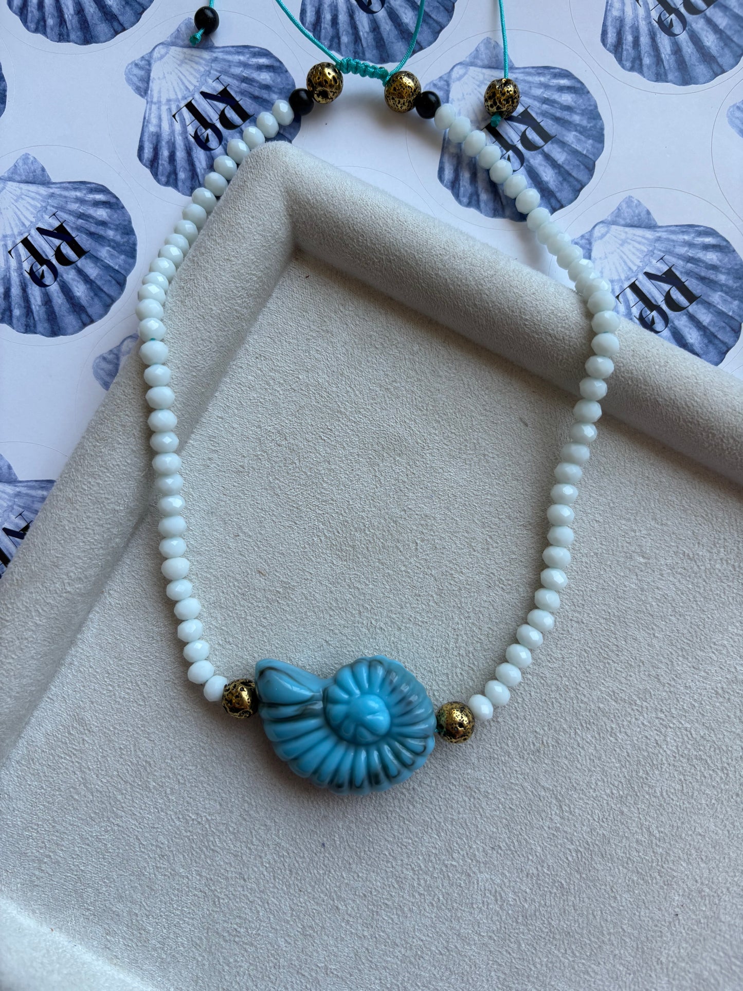 “SeaSparkle” Ατσάλινο κολιέ handmade by kika