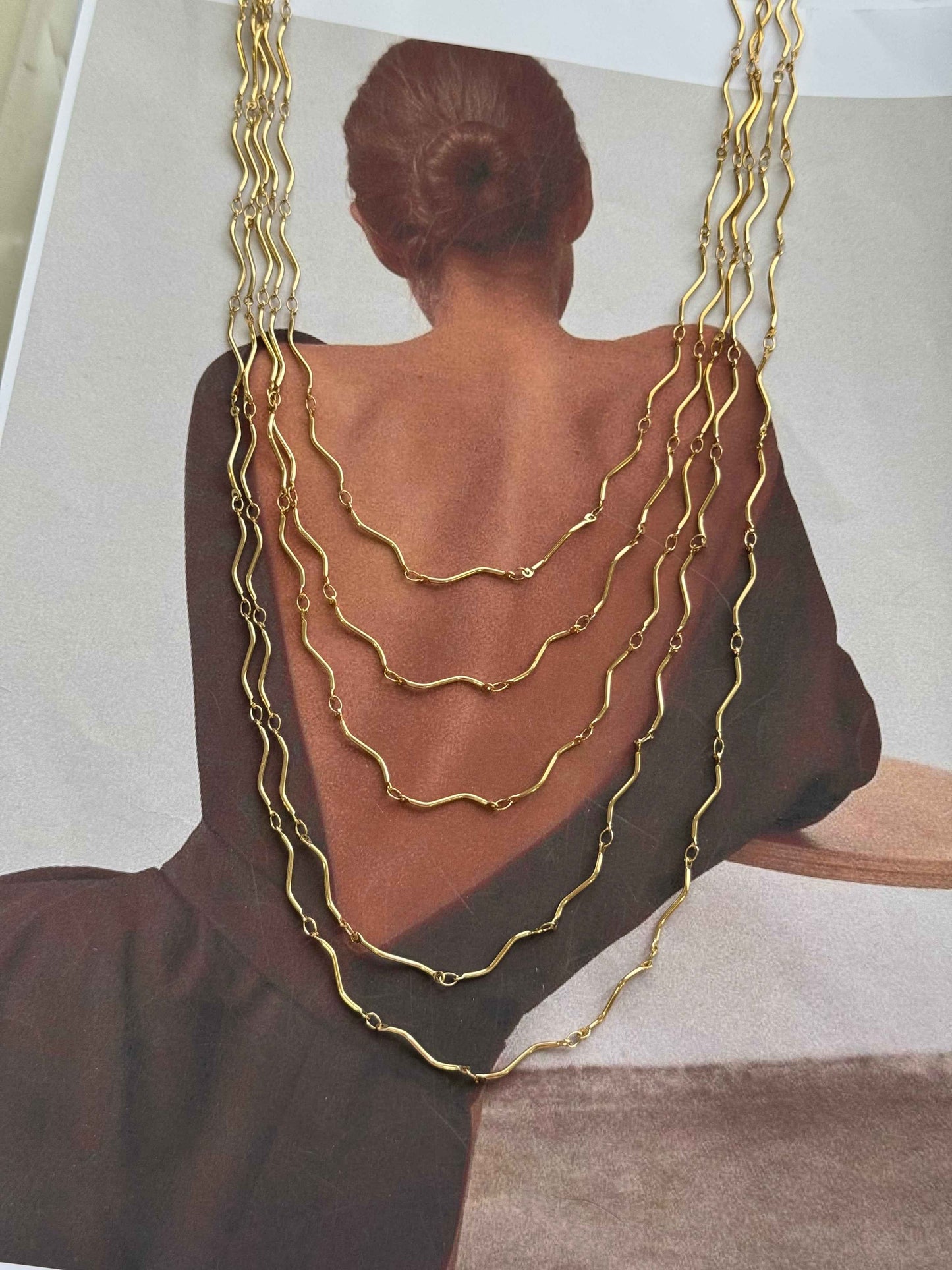 Golden Waves – κολιέ stainless steel