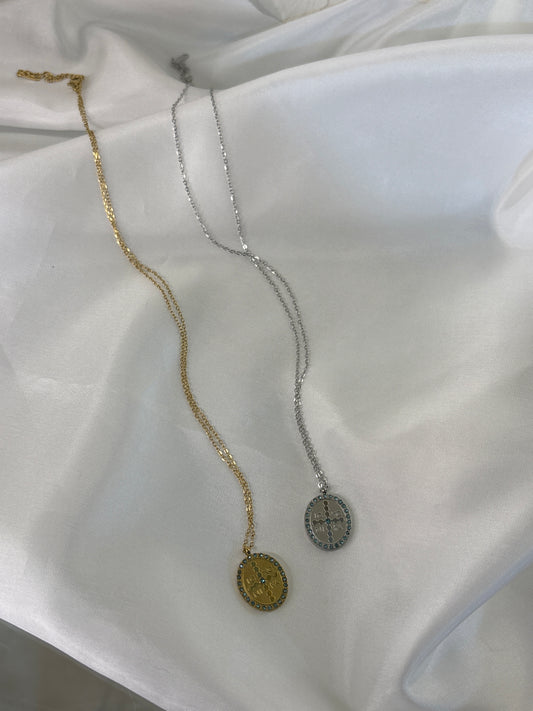 Κολιέ Χρυσό/Ασημί με Οβάλ Σχήμα Κωνσταντινάτο - Προσαρμόσιμο από την Pnoe Studio