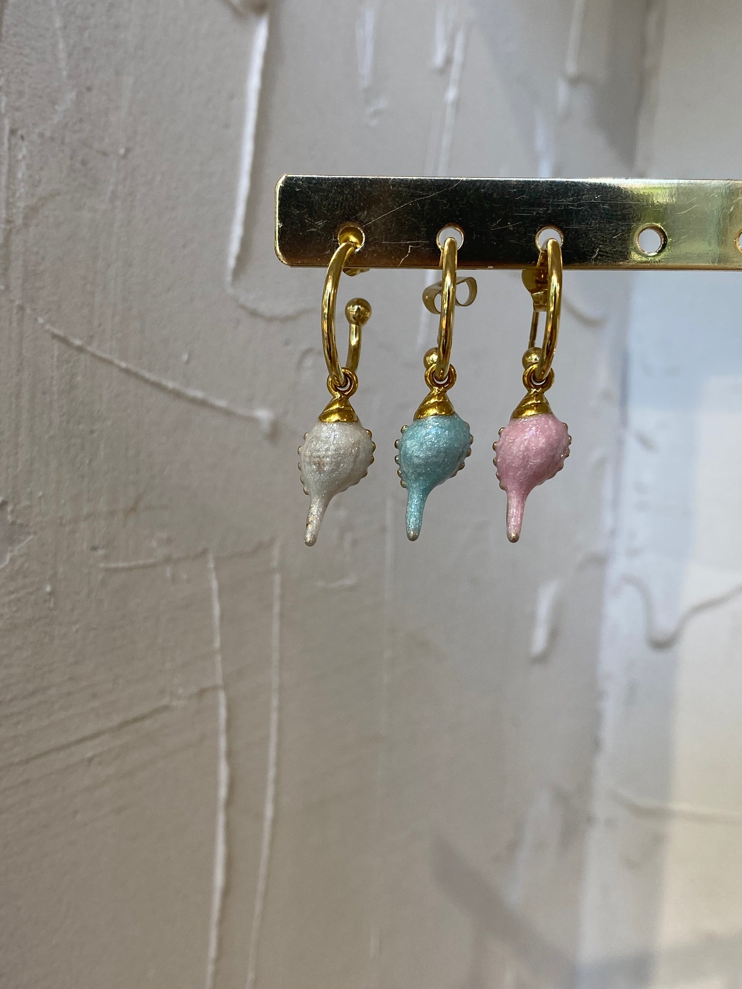 Mermaid Shell Hoops- Stainless steel