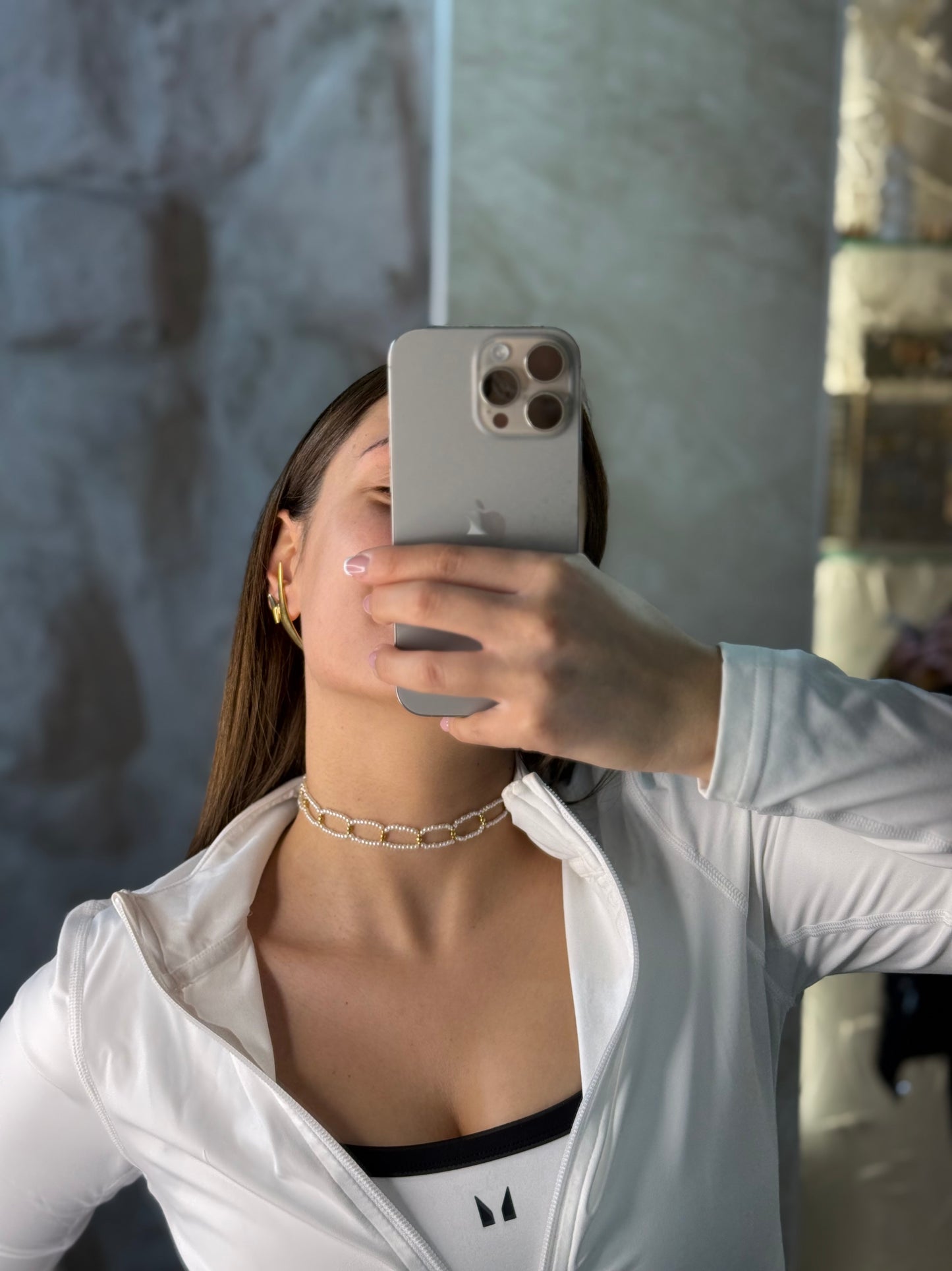 Κολιέ choker άσπρο