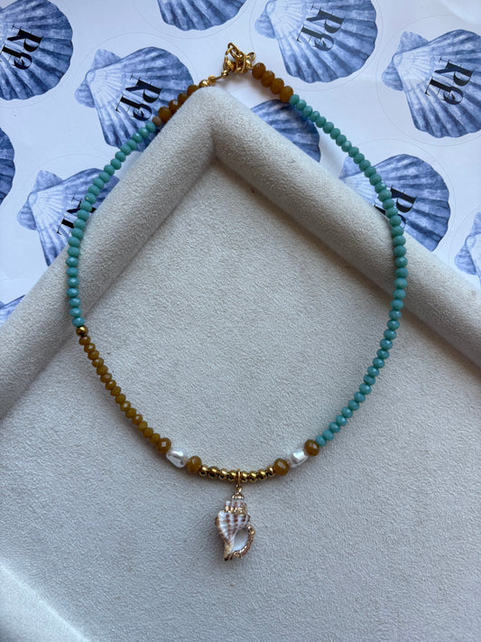 “BlueWave” Ατσάλινο κολιέ handmade by kika