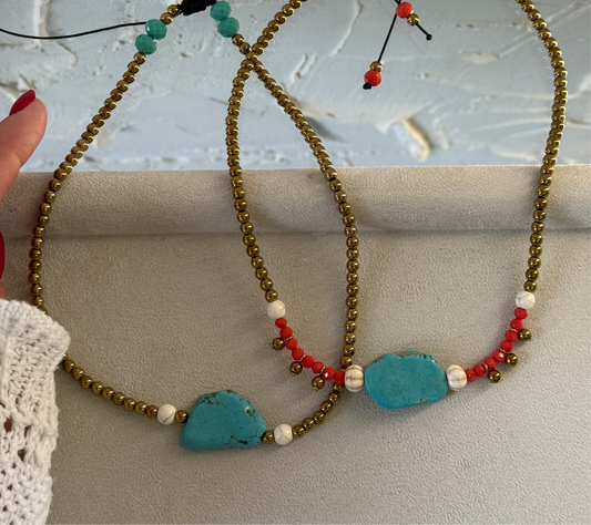 Κολιέ Disney "Moana" & "Ariel" με τυρκουάζ πέτρα - Δικής μας παραγωγής | Pnoe Studio