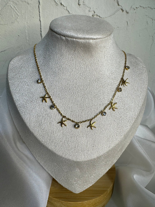 Κολιέ με Μοτίβα Αστερία και Λαμπερά Στοιχεία