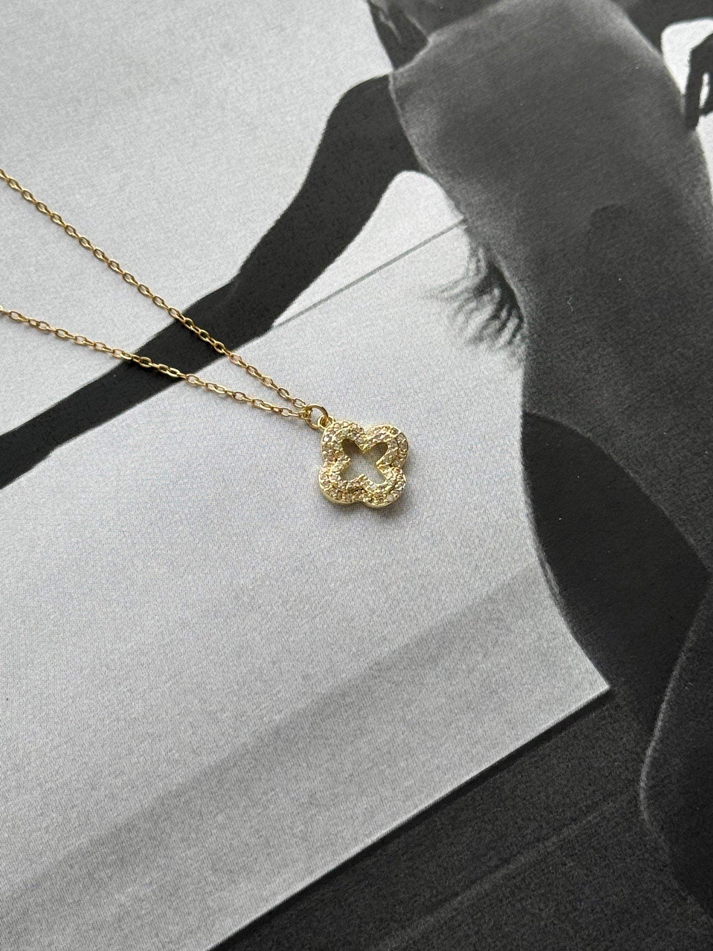 Lucky Clover Sparkle – Κολιέ Stainless Steel