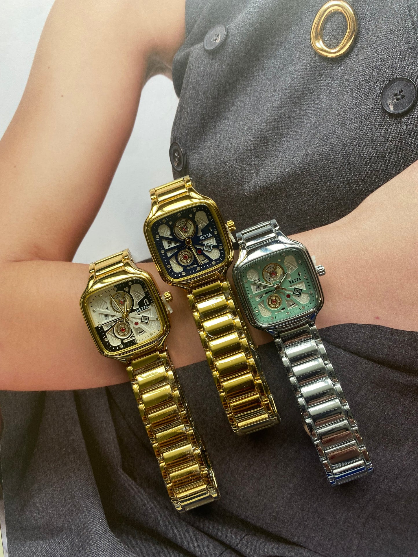 Chrono Luxe Square - Stainless Steel