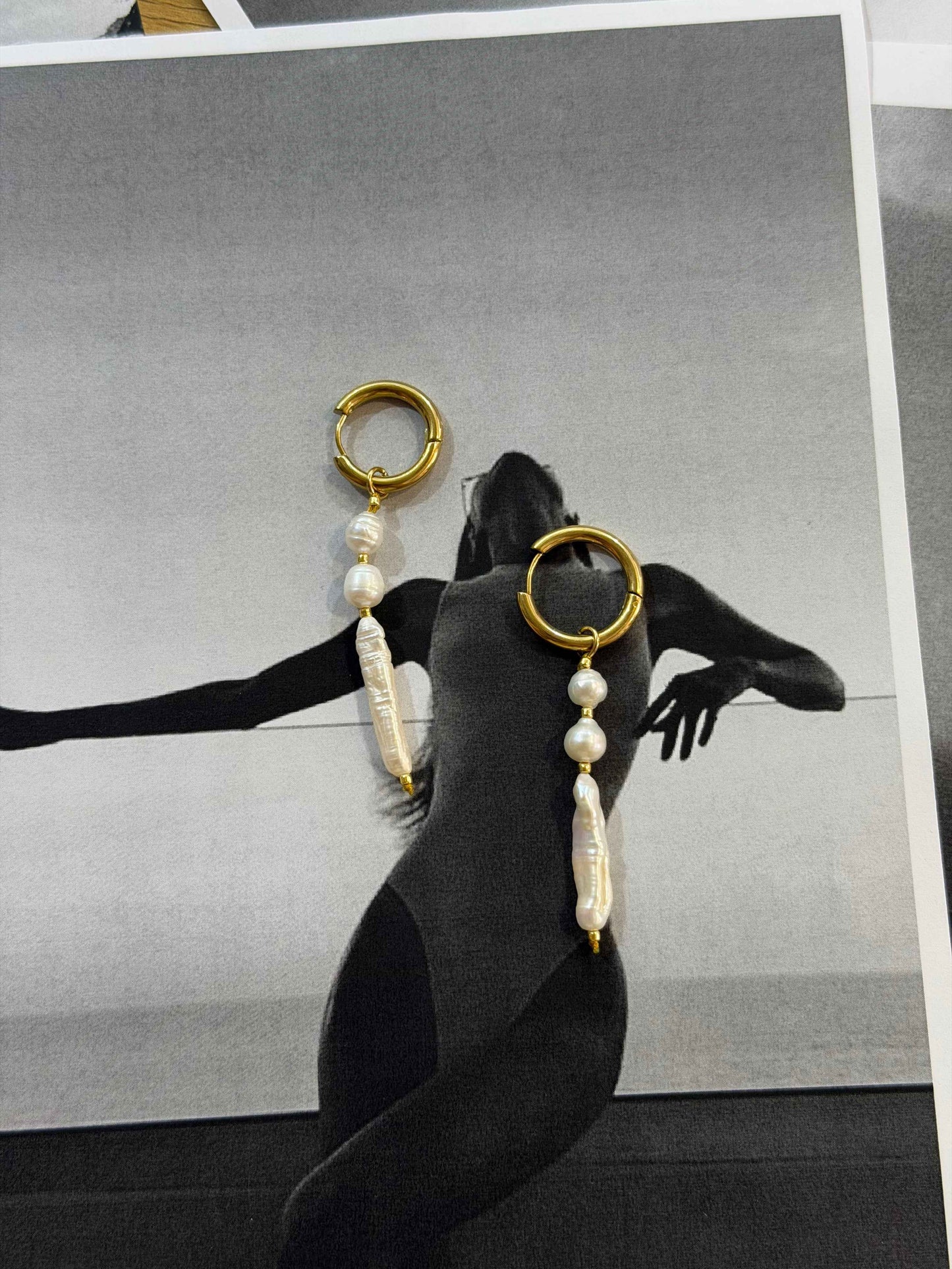 Padang Pearl Hoops | Αληθινά Μαργαριτάρια ✨ Ατσάλινα Σκουλαρίκια