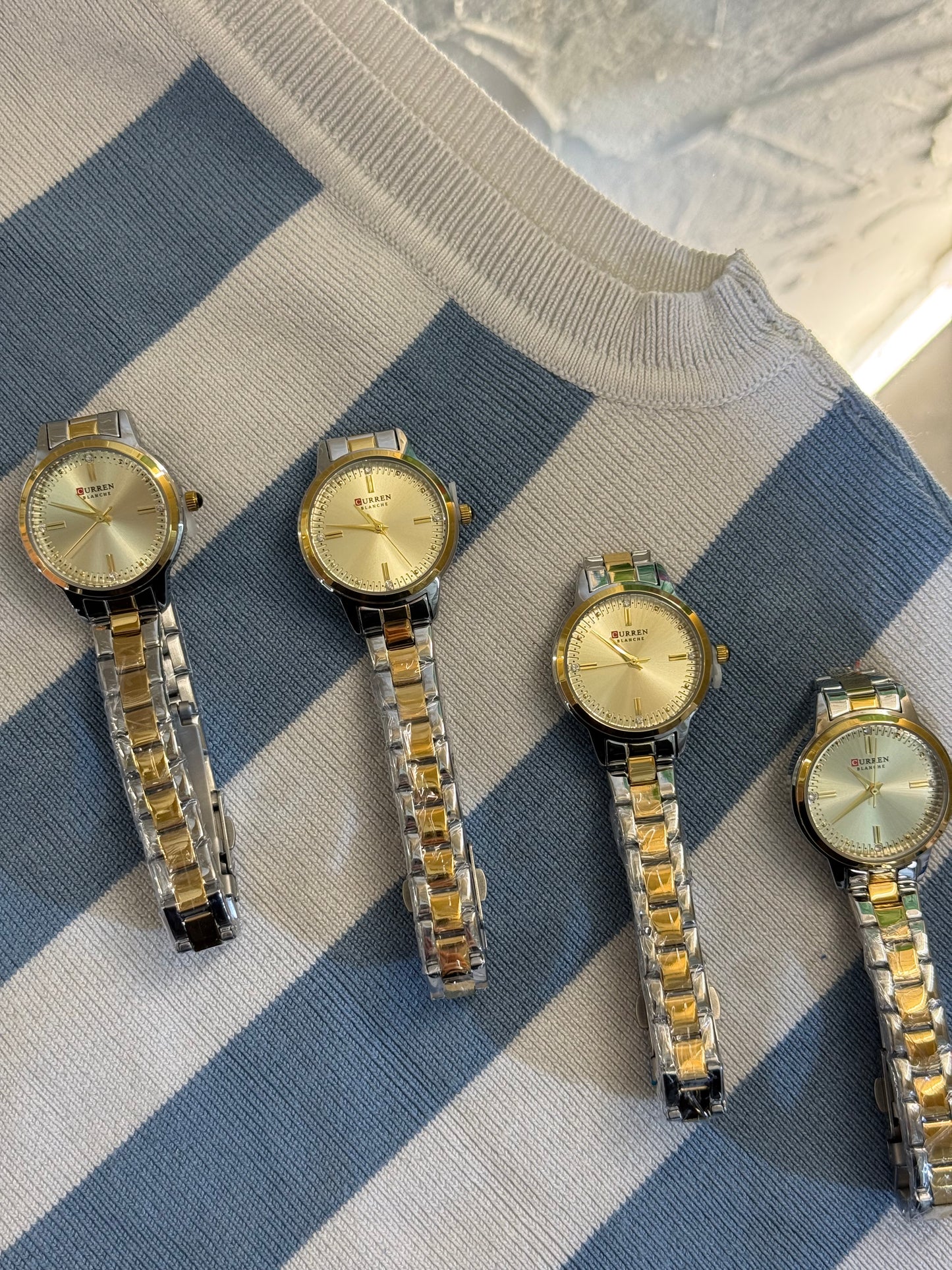 Ρολόι από Ατσάλι με Χρυσό και Ασημί Καντράν - Προσαρμόσιμο από την Pnoe Studio