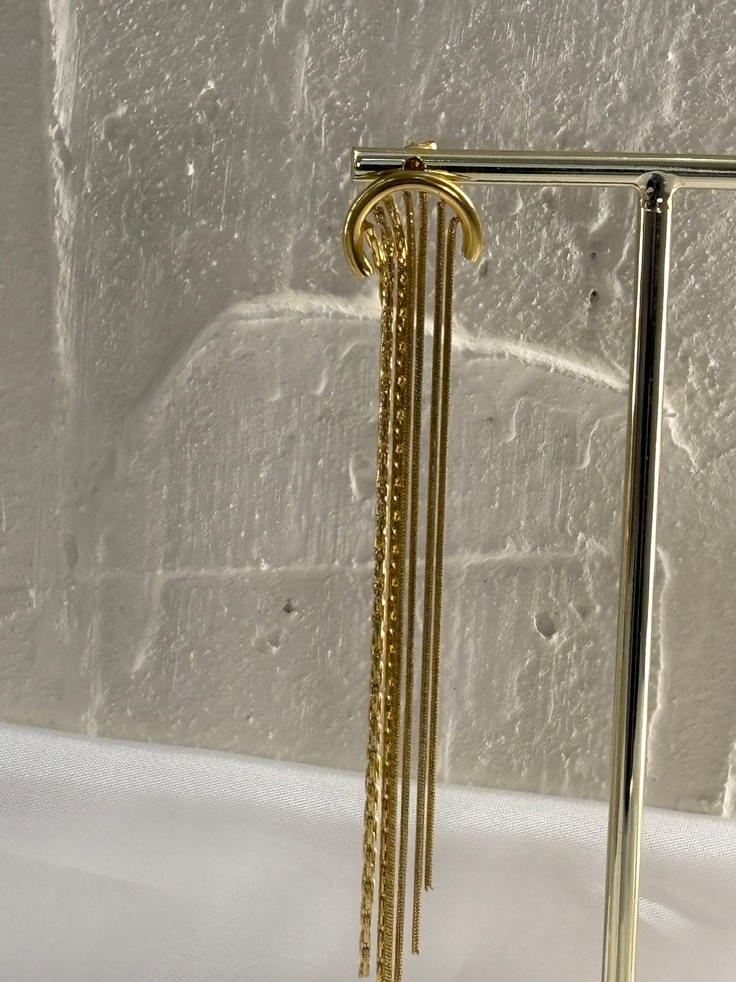 Σκουλαρίκι ατσάλινο χρυσό με κρόσια