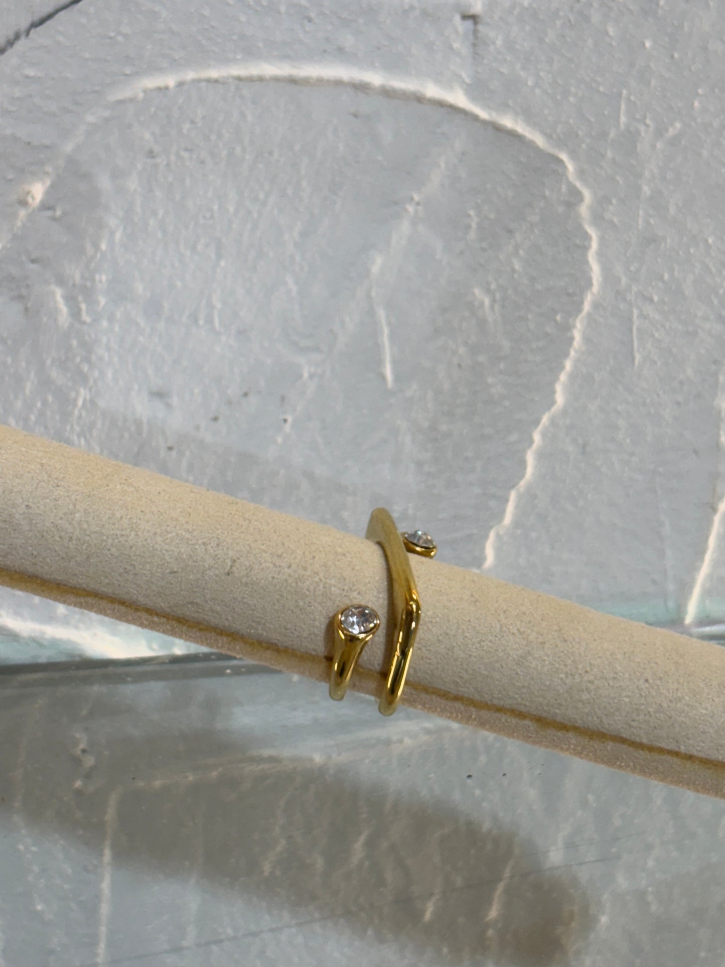 Δαχτυλίδι με διπλά στρας