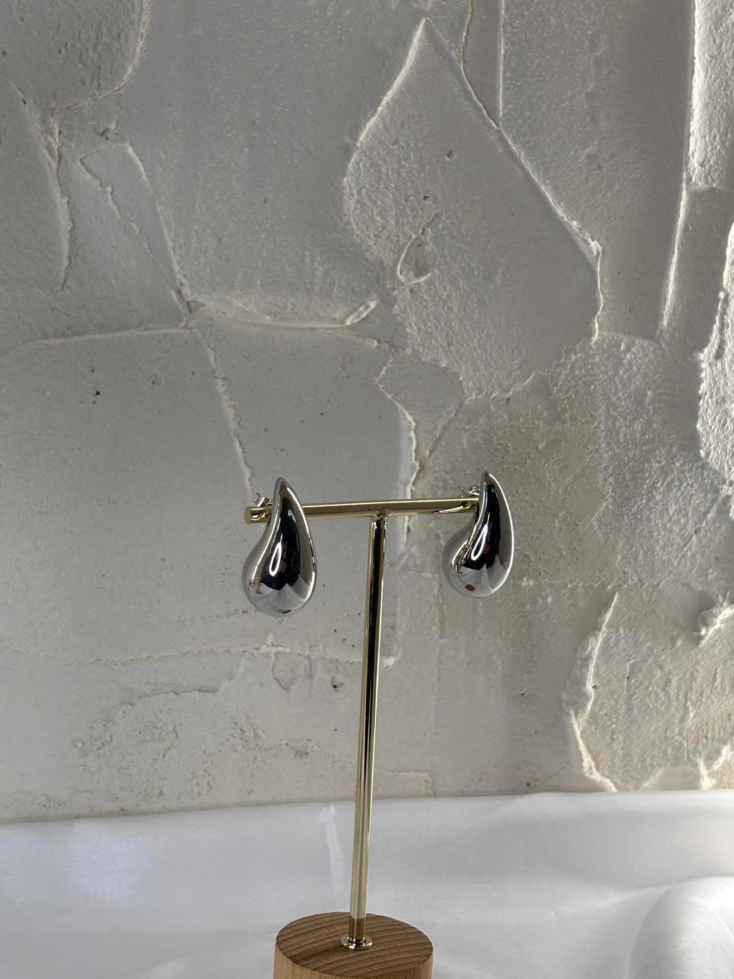 Σκουλαρίκι ατσάλινο ασημένιο δάκρυ