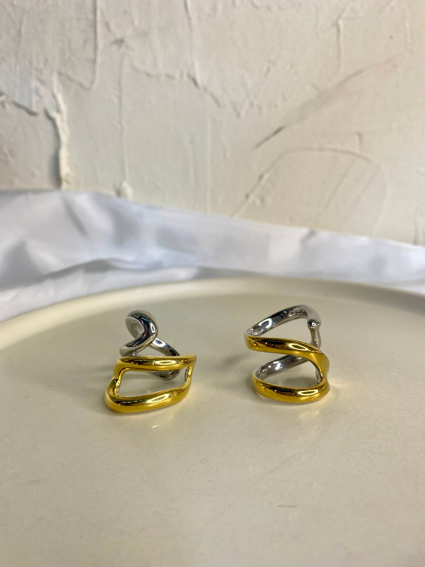 Ατσάλινο δαχτυλίδι χρυσό-ασημί