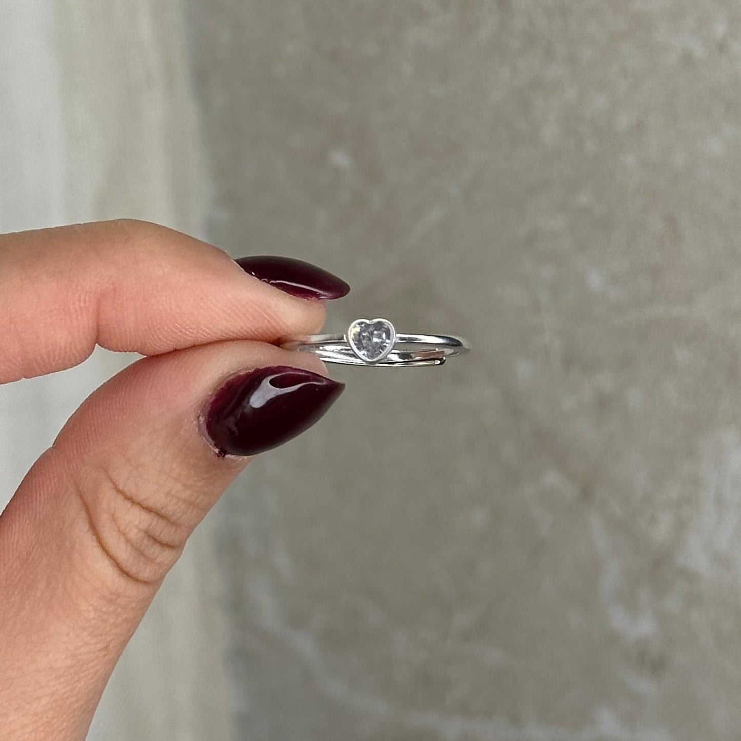 Δαχτυλίδι "Luna" σε Ασημί Χρώμα με 1 Στρασάκι | Ατσάλινο & Ασημί 925