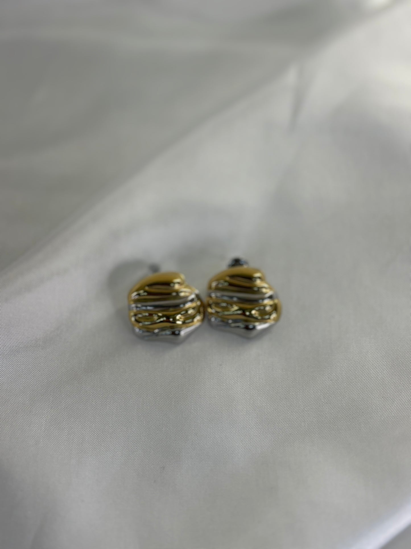 Σκουλαρίκι μιξ χρυσό ασημένιο