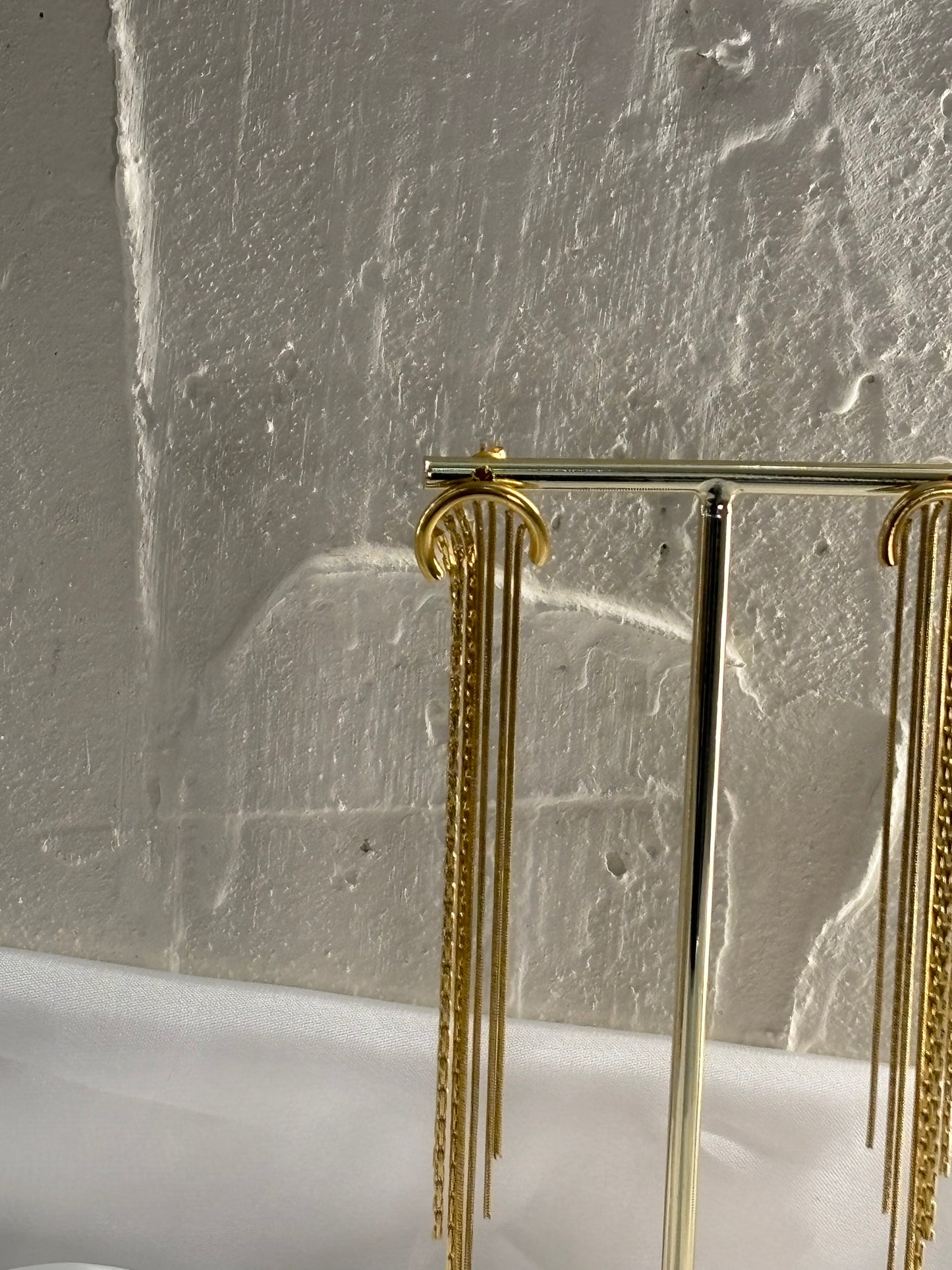 Σκουλαρίκι ατσάλινο χρυσό με κρόσια