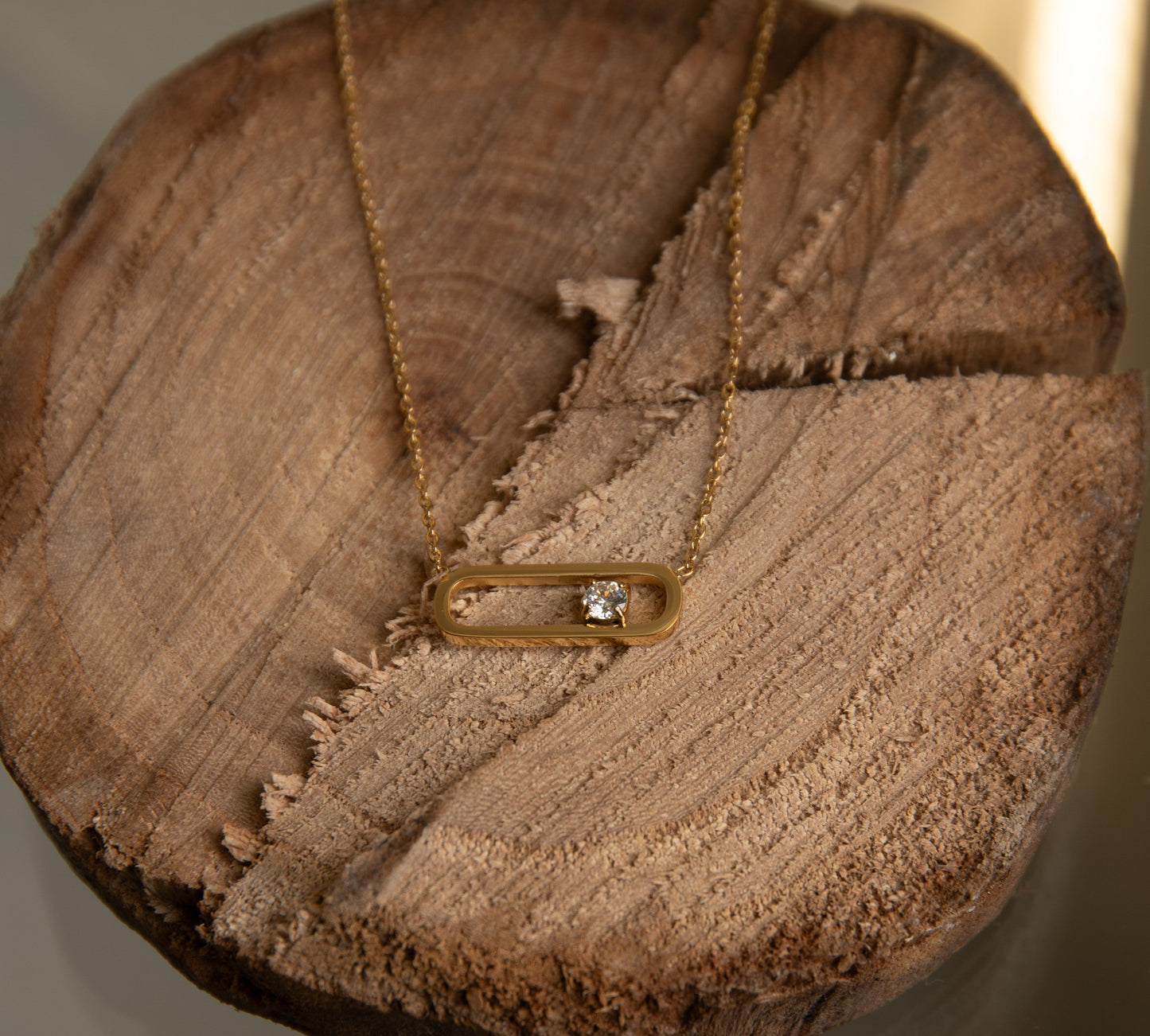 Κολίε Με Μια Πέτρα Ατσάλινο "Άρτεμις"