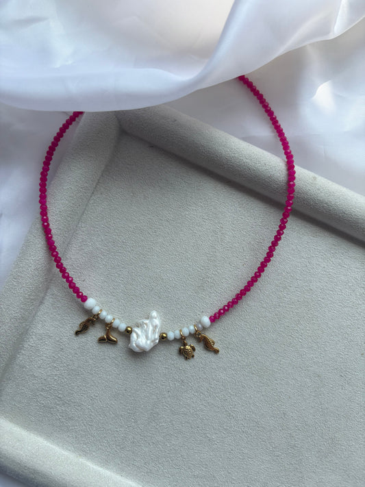 "LunaSquare" Ατσάλινο κολιέ – handmade by Kika