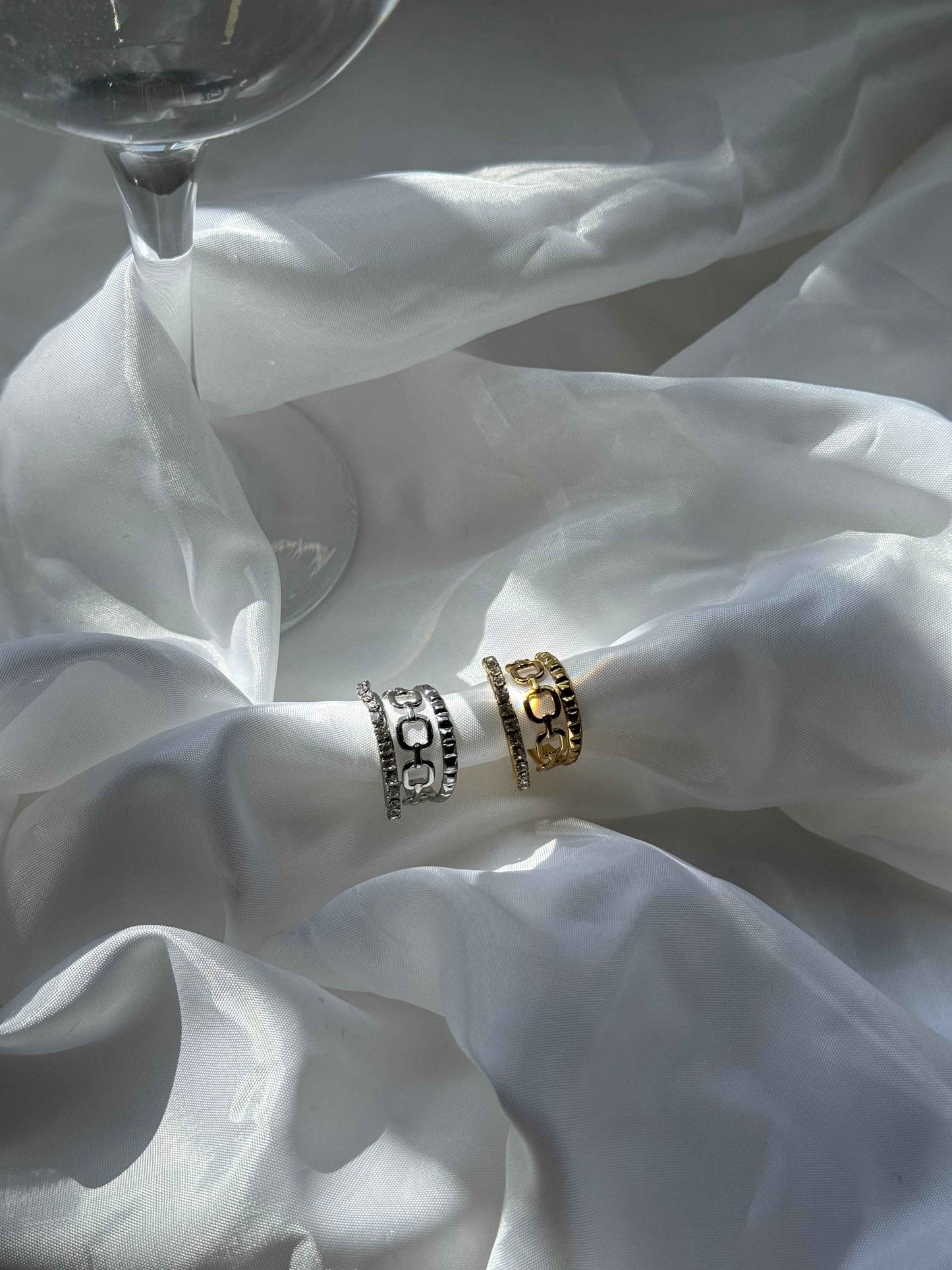 Triple Link Sparkle – Δαχτυλίδι Stainless Steel