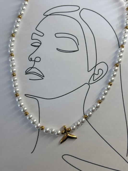 Κολιέ "Ariel's Dream" – Πέρλα & Χρυσό, με Κρεμαστό Φαλαινοουρά, Pnoe Studi