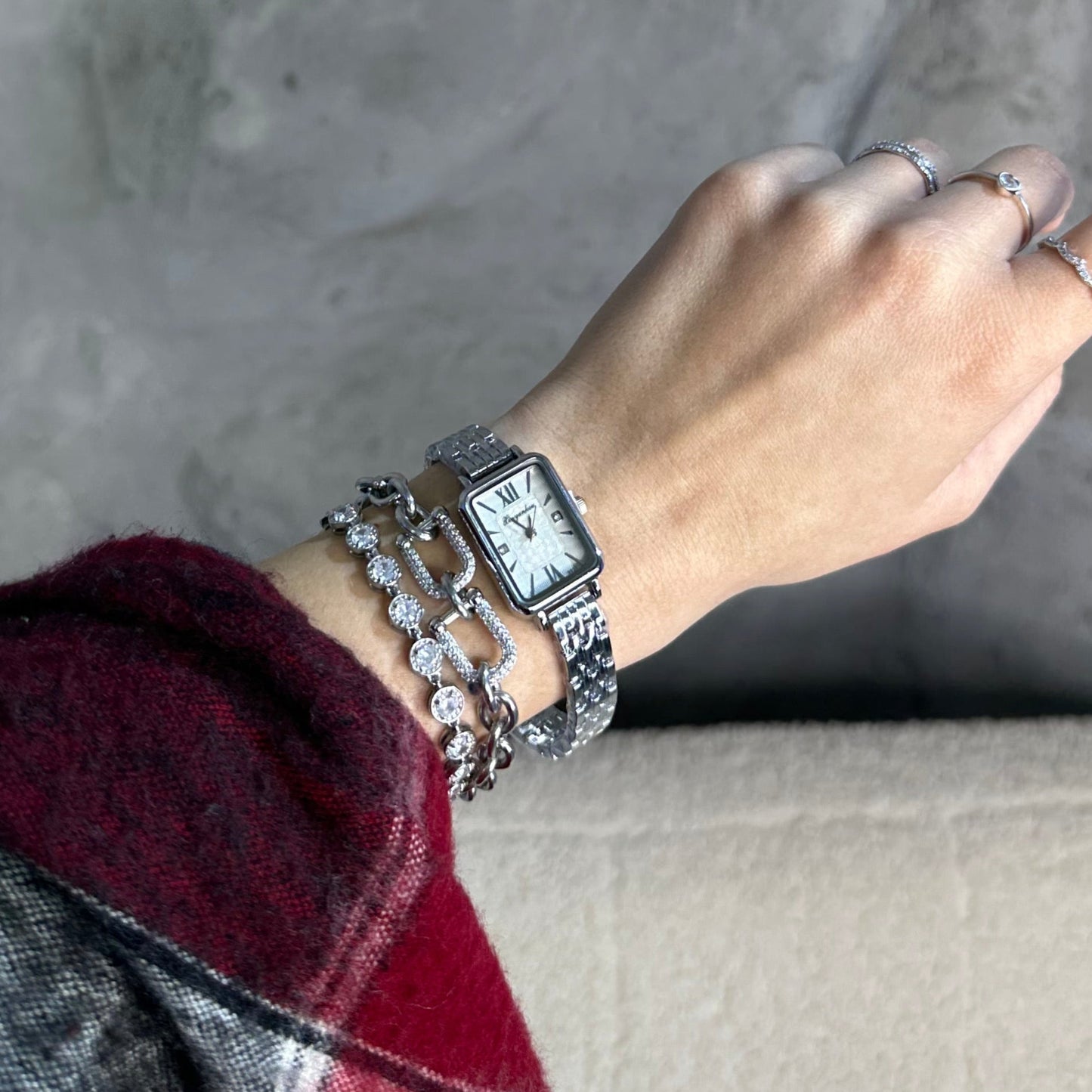 Ρολόι "Silver Radiance" με Άσπρο Καντράν και Ασημί Λουρί | Ατσάλινη Κατασκευή