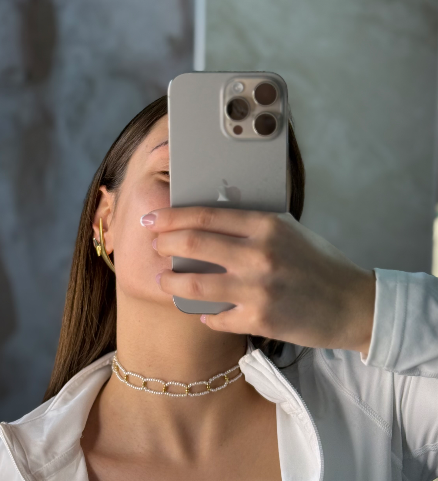 Κολιέ choker άσπρο