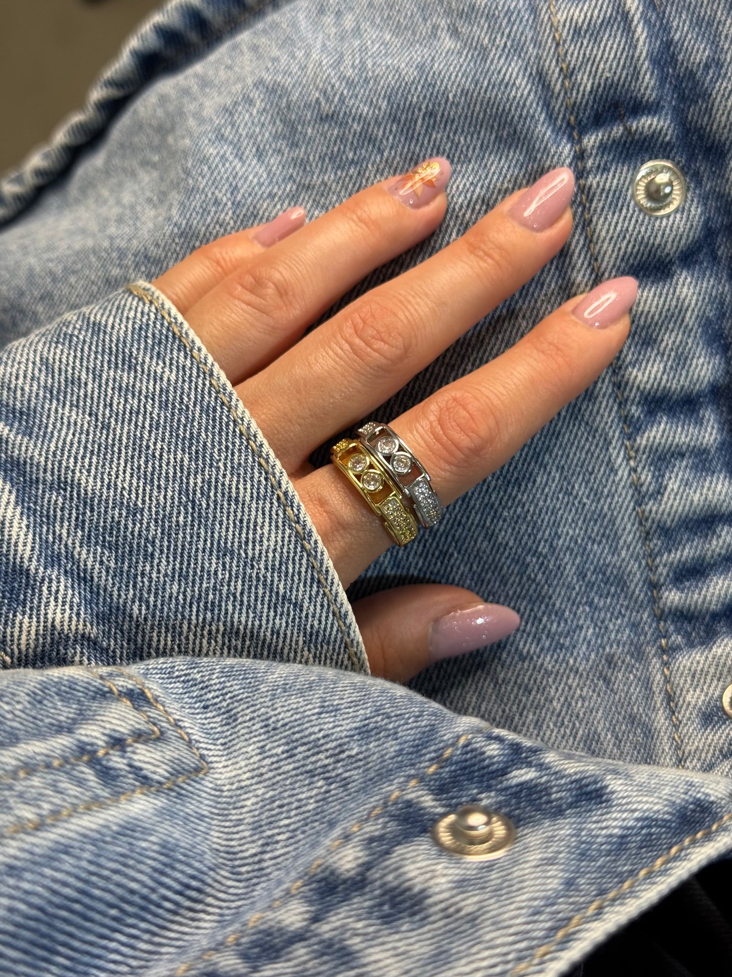 Dual Gleam-δαχτυλίδι stainless steel