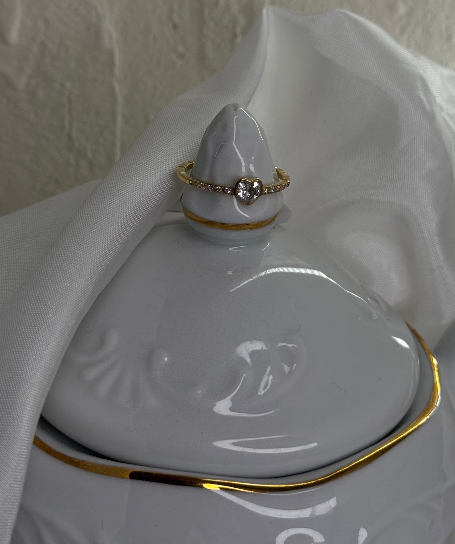 Heart Glow Gold-δαχτυλίδι stainless steel