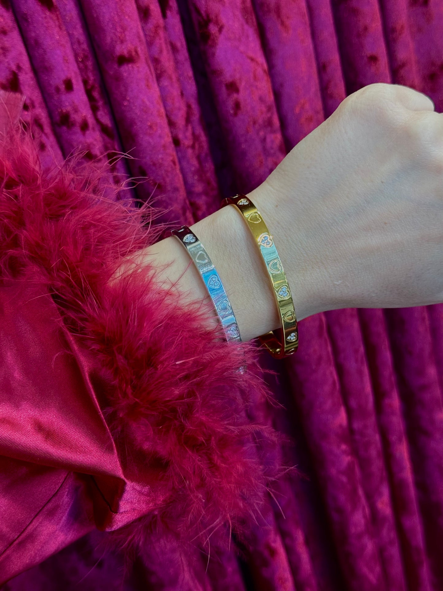 Heart Bangle -χειροπέδα stainless steel