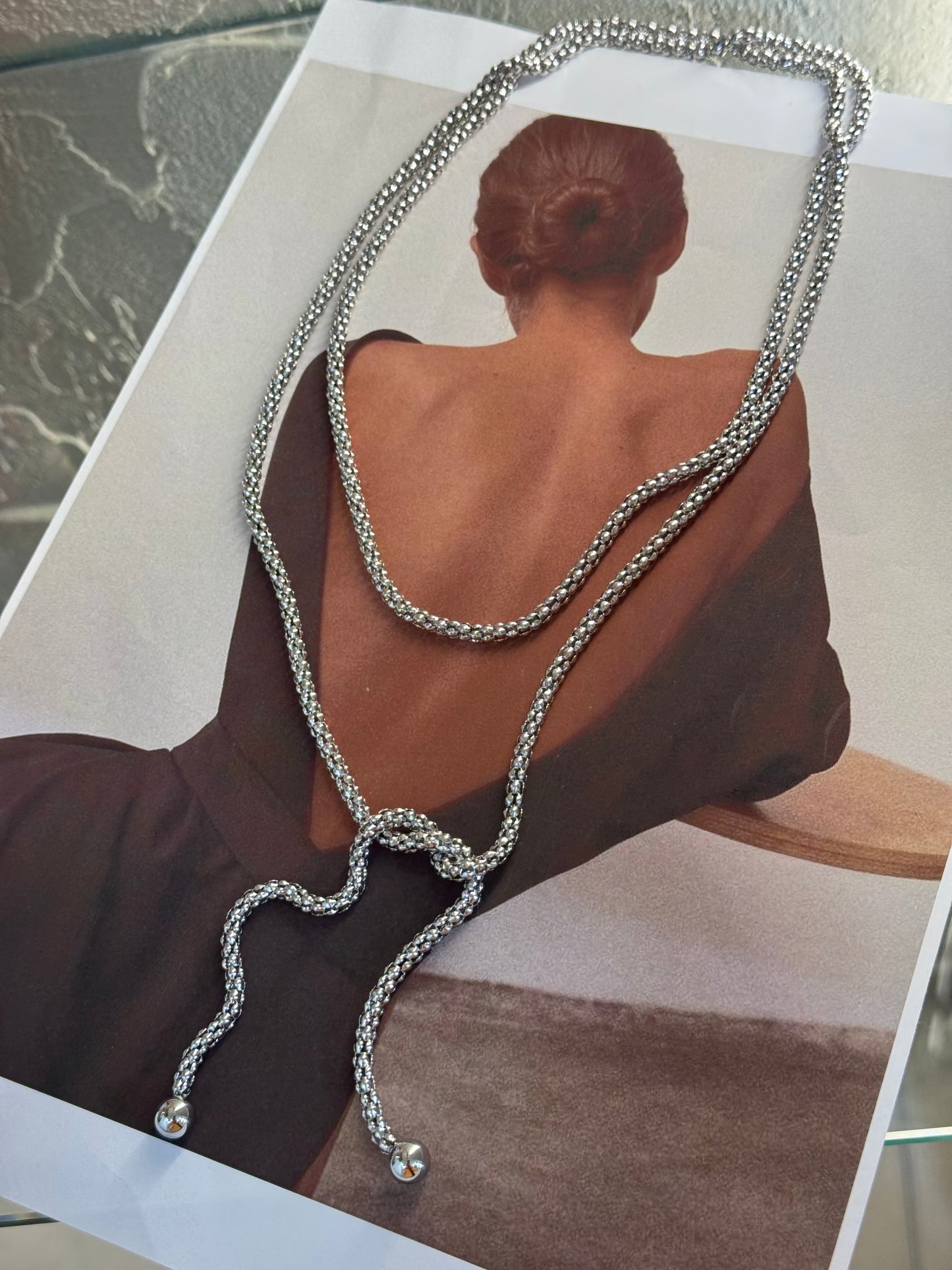 Serpent Lariat-necklace stainless steel