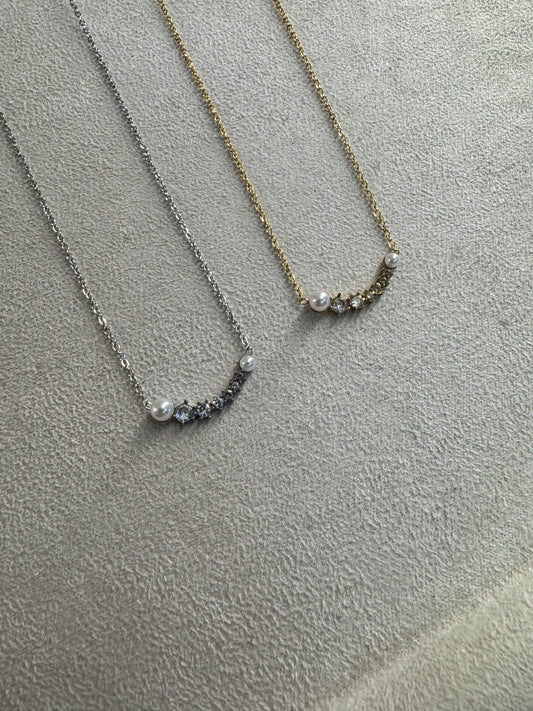 Κολιέ Aurora – Ζιργκόν & Πέρλες σε Χρυσό ή Ασημί I