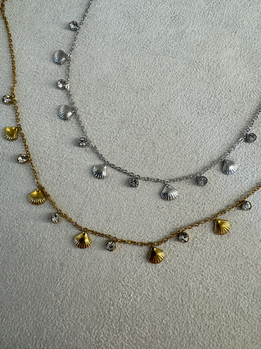 Κολιέ Oceana – Κοχύλια & Ζιργκόν σε Χρυσό ή Ασημί