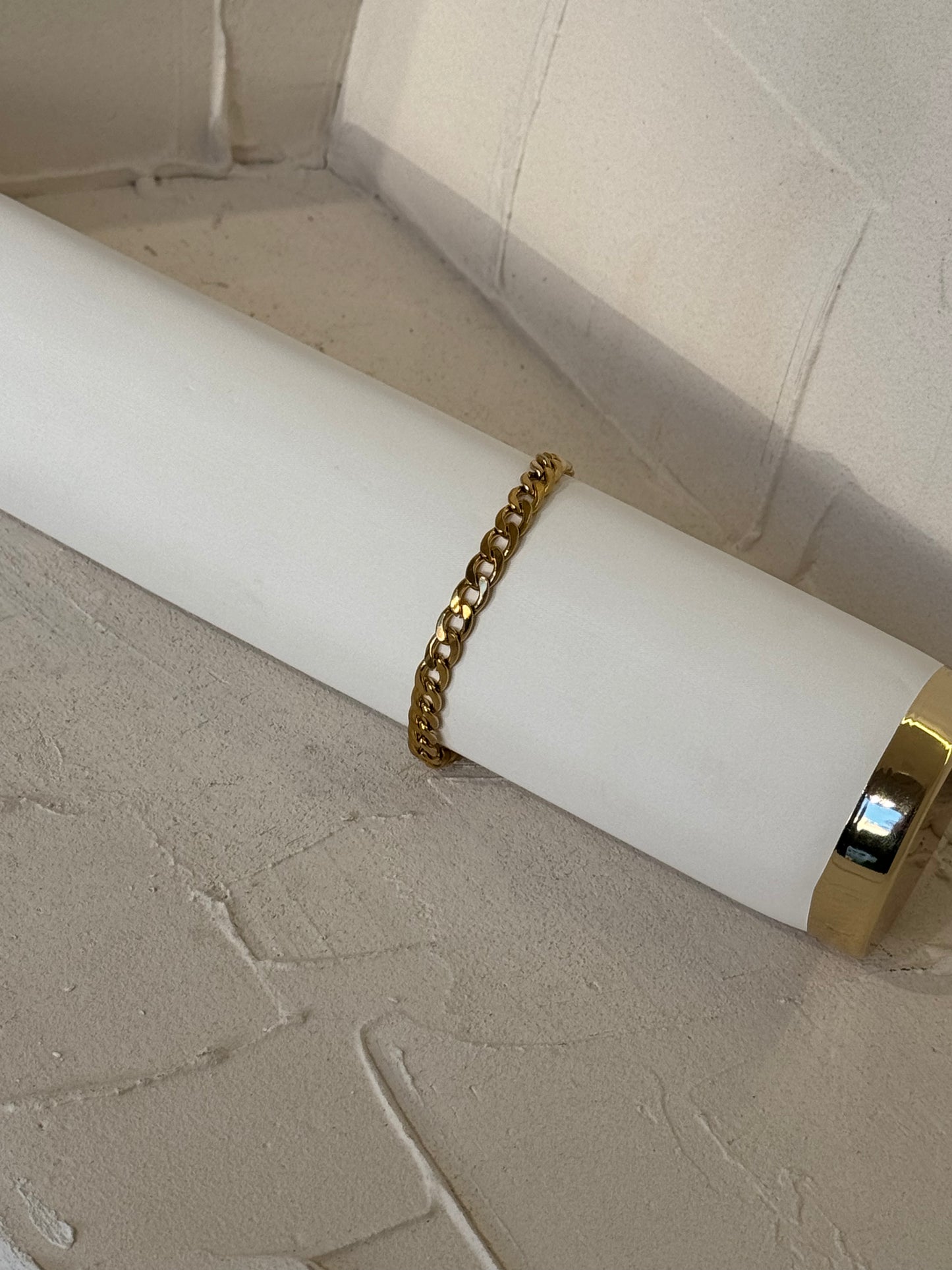 Мъжка стоманена гривна с тънка верижка в сребрист цвят