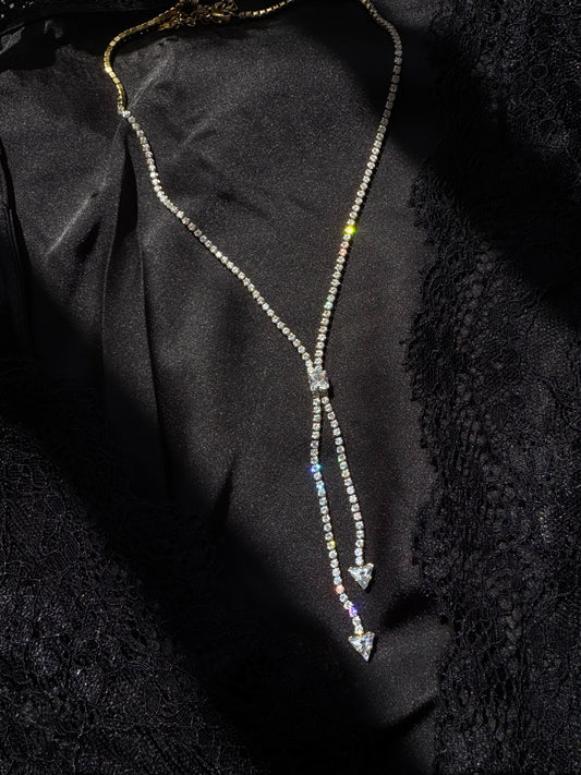 «Aurora Kiss» - ατσάλινο χρυσό κολιέ με ζιργκόν πέτρες χρυσο