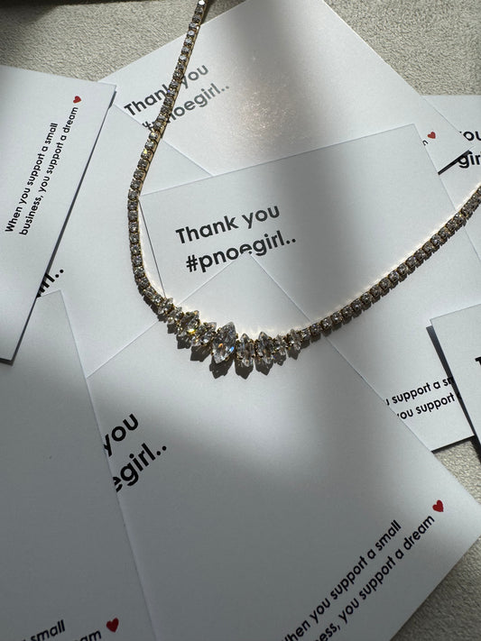 «Aurora Drops» - ατσάλινο κολιέ με ζιργκόν πέτρες