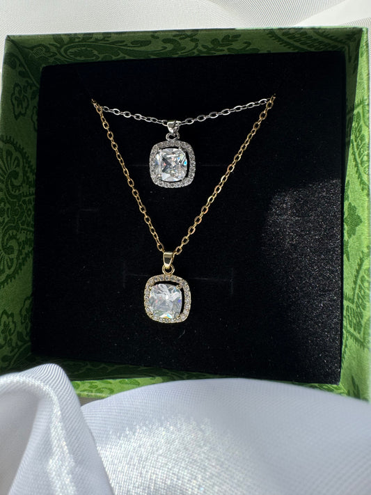 «Glamour Shine» -ατσάλινο κολιέ με ζιργκόν πέτρες