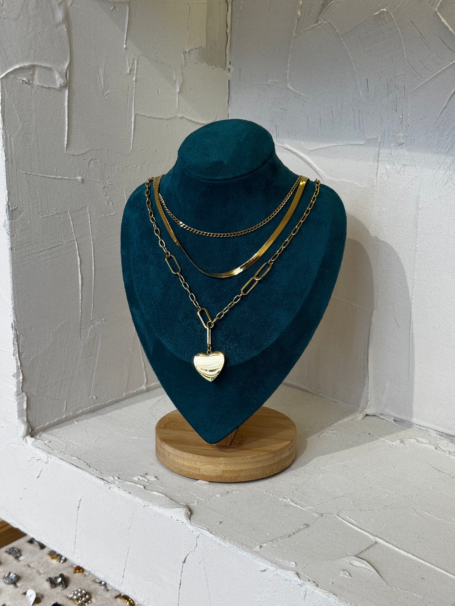 Luxe Heart Layers – κολιέ stainless steel