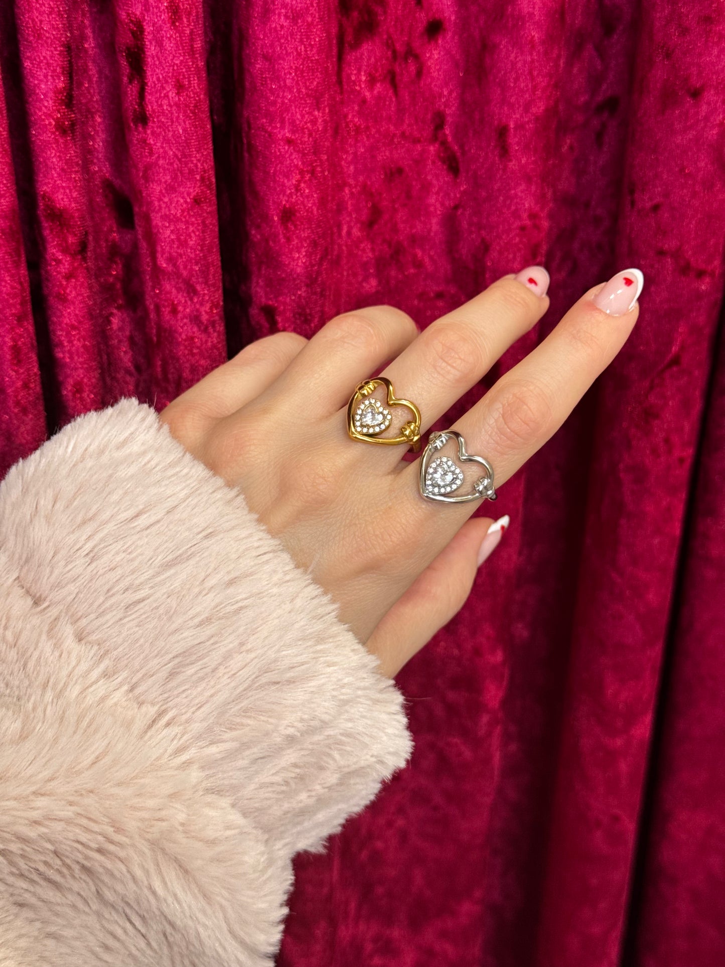 Sparkly Heart – δαχτυλίδι stainless steel