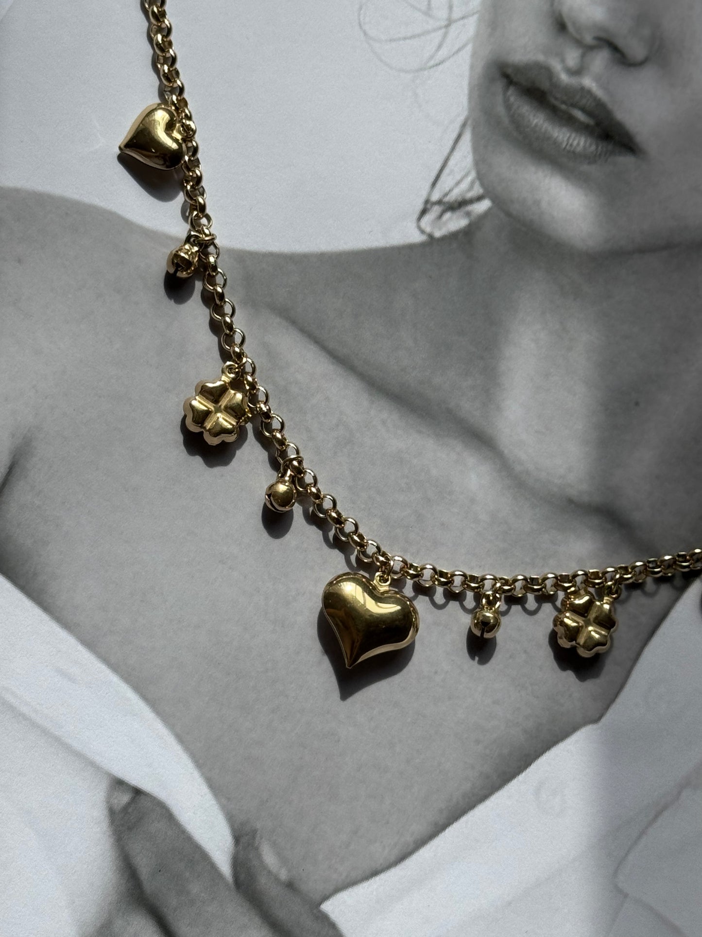 Amore Charms - χρυσό κολιέ stainless steel