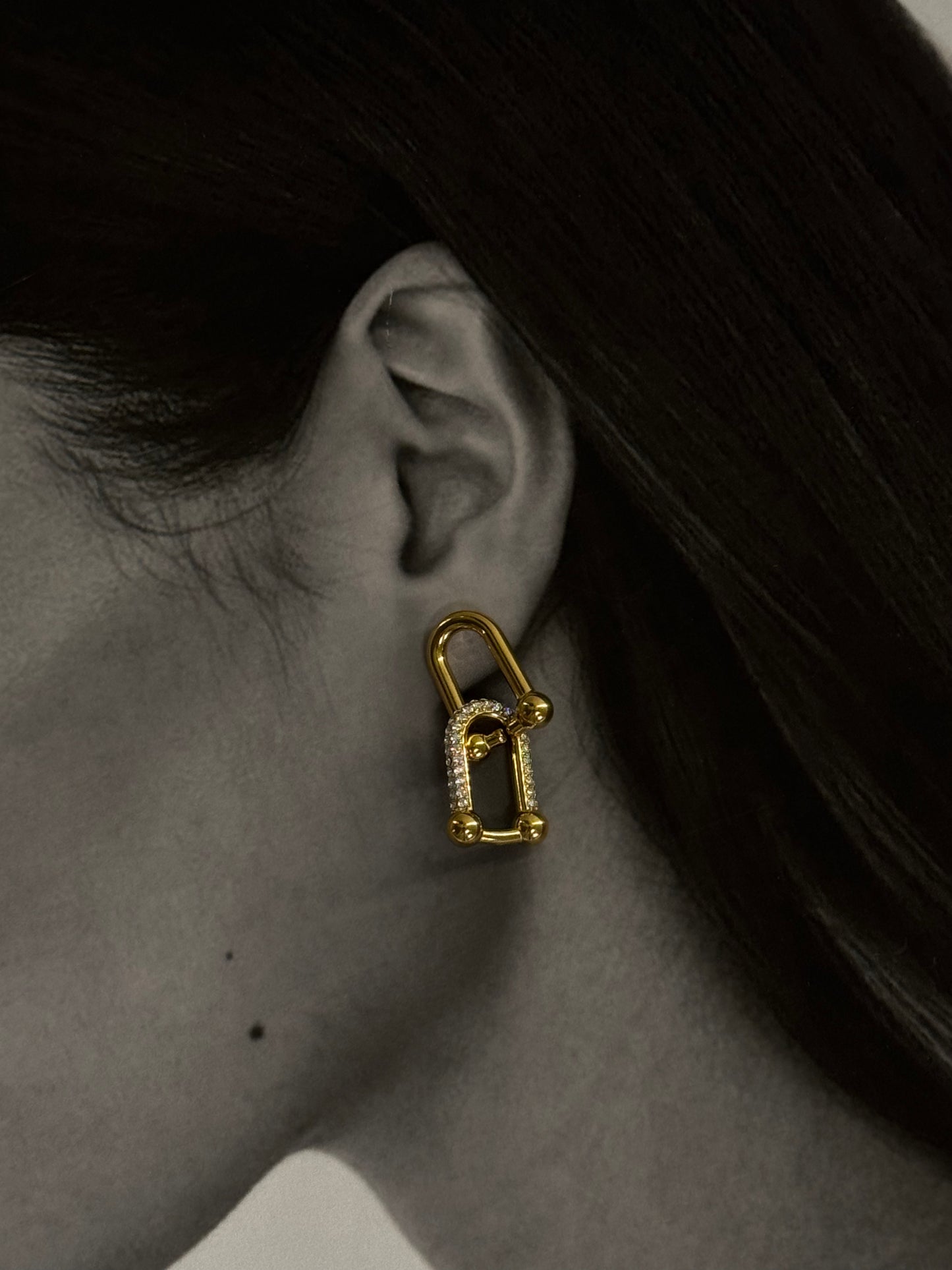 Linked Shine - ατσάλινα σκουλαρίκια