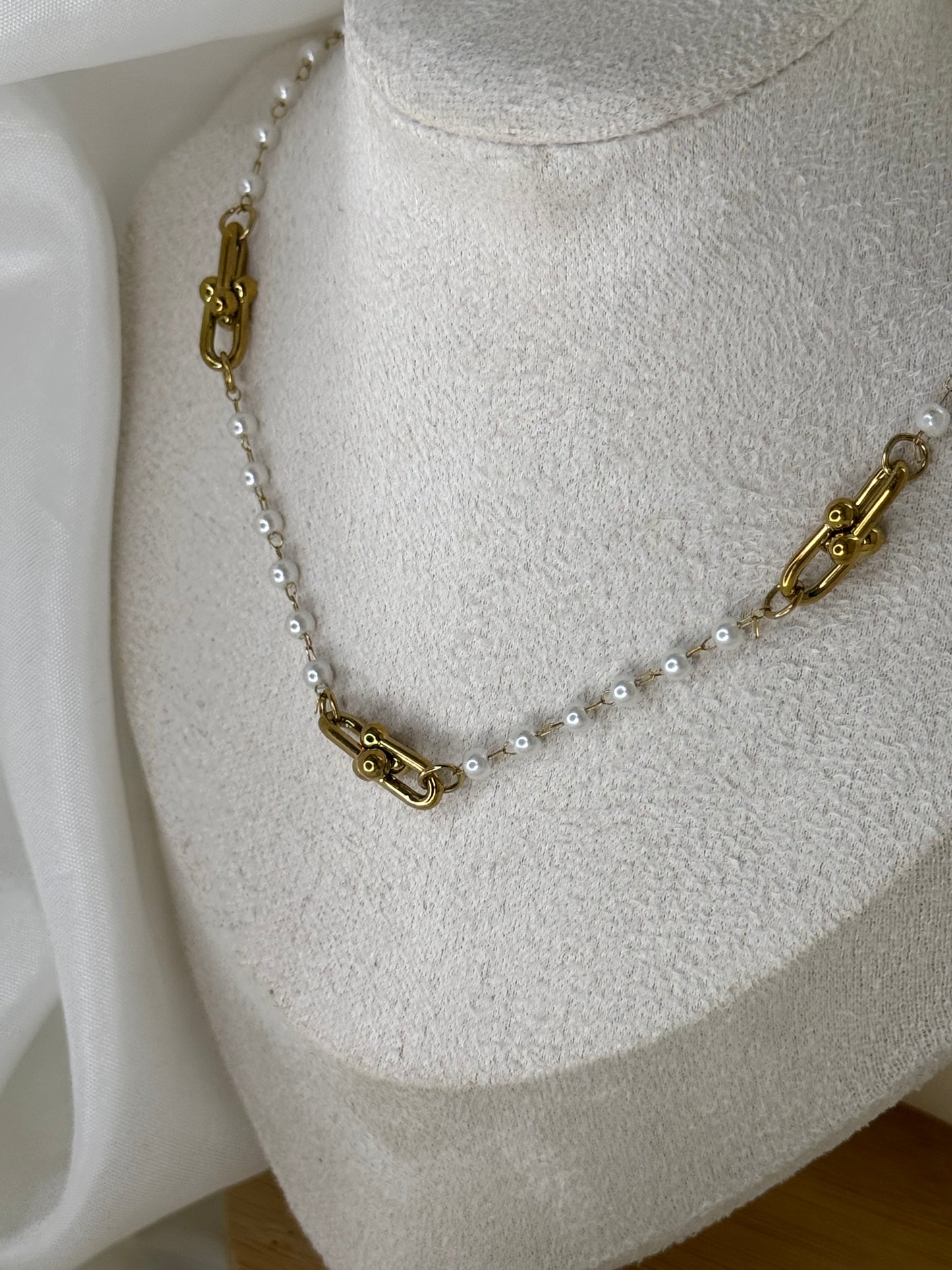 Pearl Link - κολιέ stainless steel