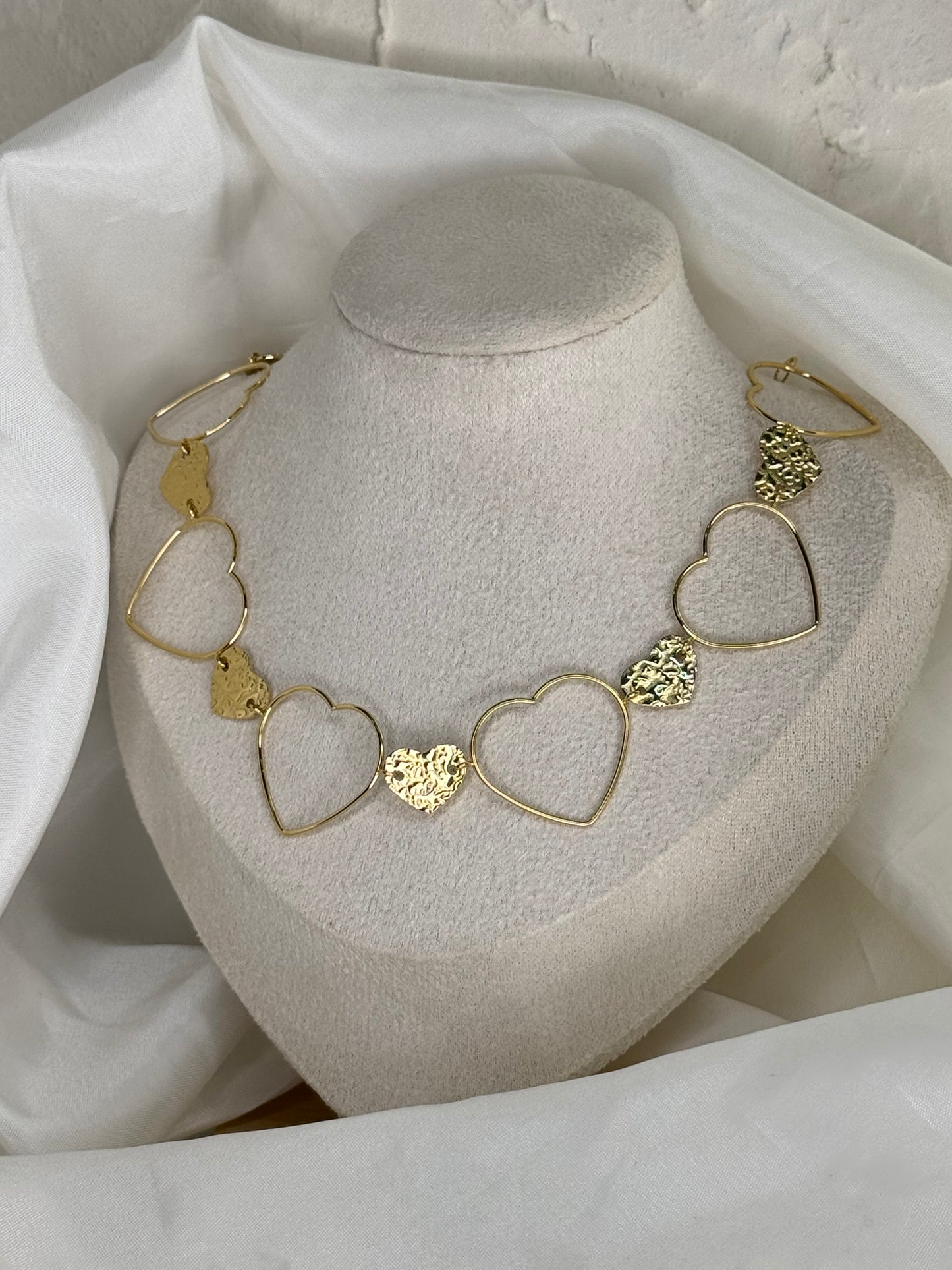 Golden Hearts - κολιέ stainless steel