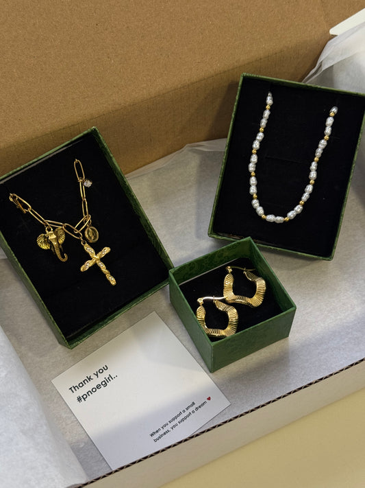 Viral Mystery box “Fall edition”🍁 3 ατσάλινα κοσμήματα