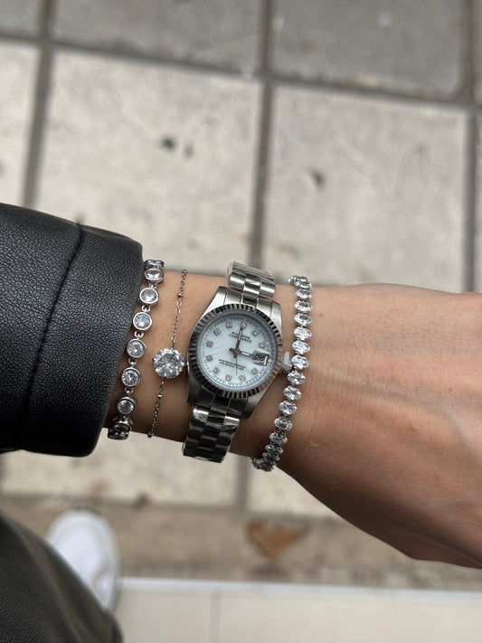 SILVER GRACE — Αδιάβροχο Premium Ρολόι Stainless Steel