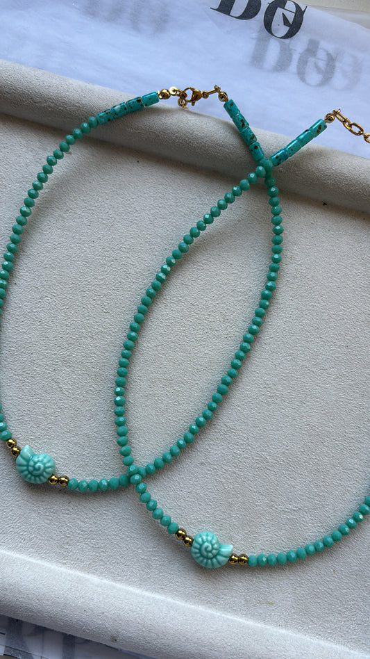 SEA BLOOM - Ατσάλινο κολιέ Handmade by kika