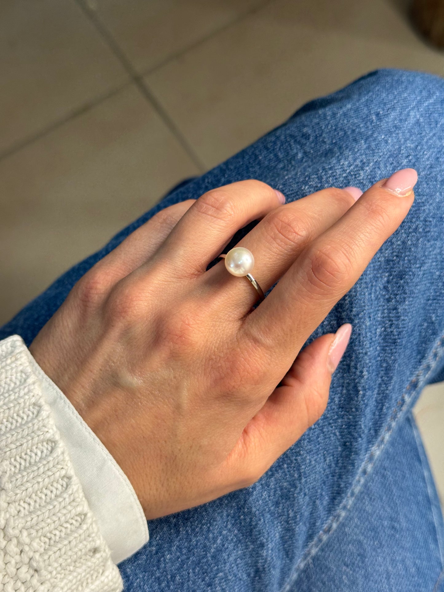 Élise Pearl-δαχτυλίδι stainless steel